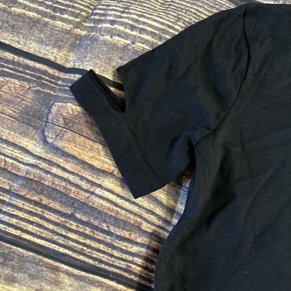 Helmut Lang Womens Distressed Slash 100% Cotton T-Shirt Black W/pockst Size XS - Picture 3 of 8